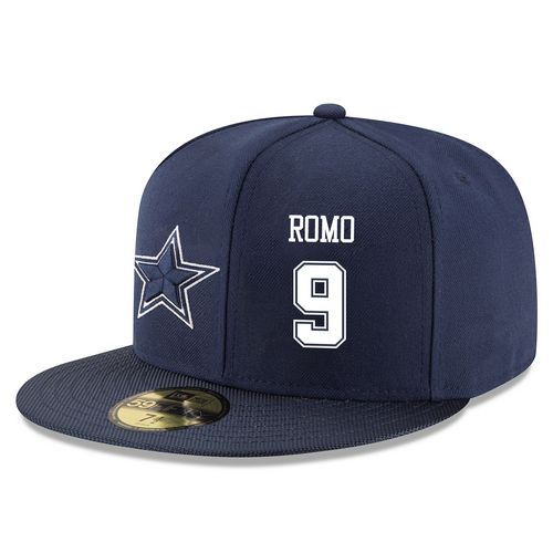 NFL Dallas Cowboys #9 Tony Romo Stitched Snapback Adjustable Player Hat - Navy/White